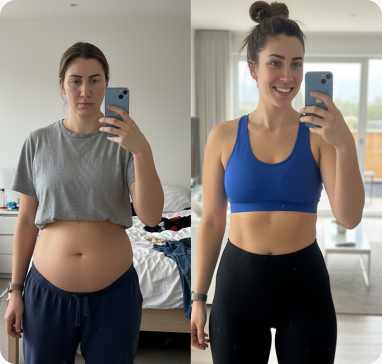 Before and after, six months apart